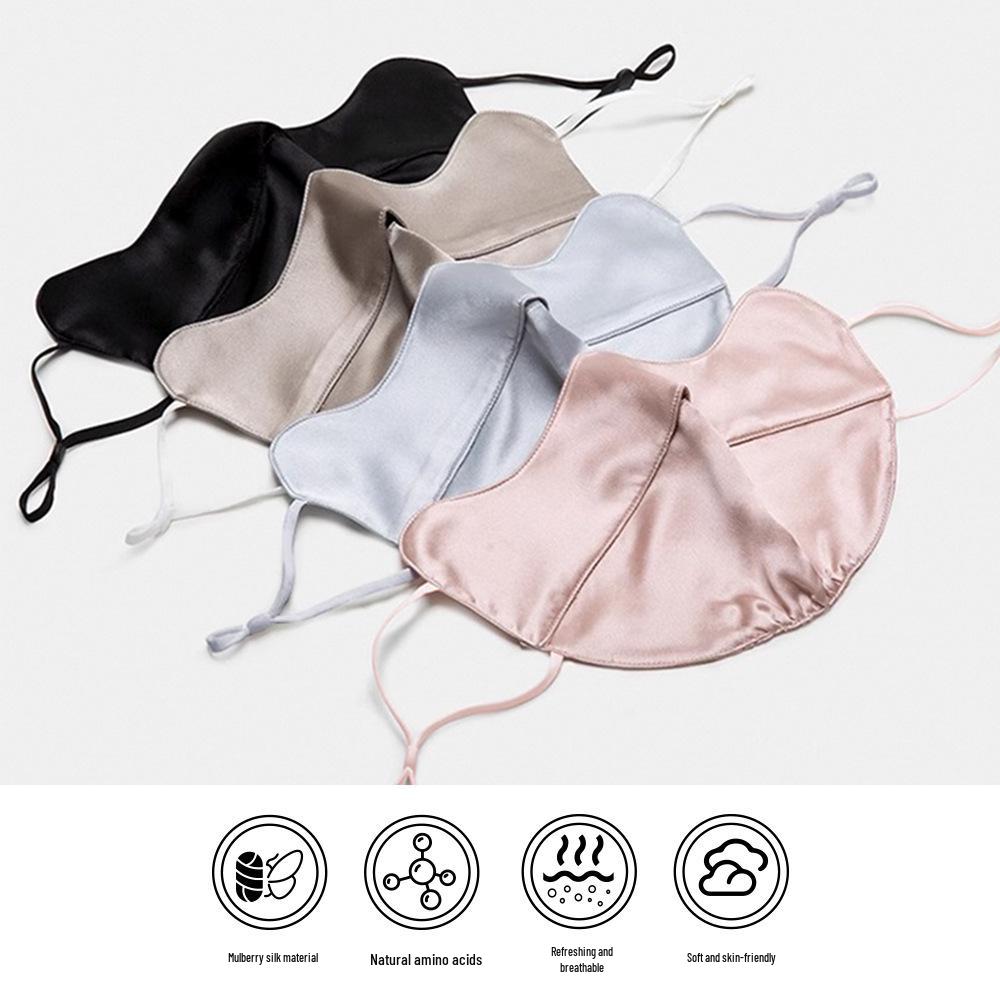 Women's Mulberry Silk UV Protection Face Mask - Breathable, Dustproof, Cycling-Friendly with Sunshade Eye Corner Protection