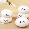 White Baozi Dumpling Squishes Stress Balls Fidget Sensory Toys Simulation Food Squishies Bun With Steamer Dough Ball Toys