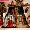 Blanket 1pc Cartoon Animals Holding Objects 2D-printed Flannel Throw Blanket-soft and Cozy Suitable for Use On the Sofa While Trav