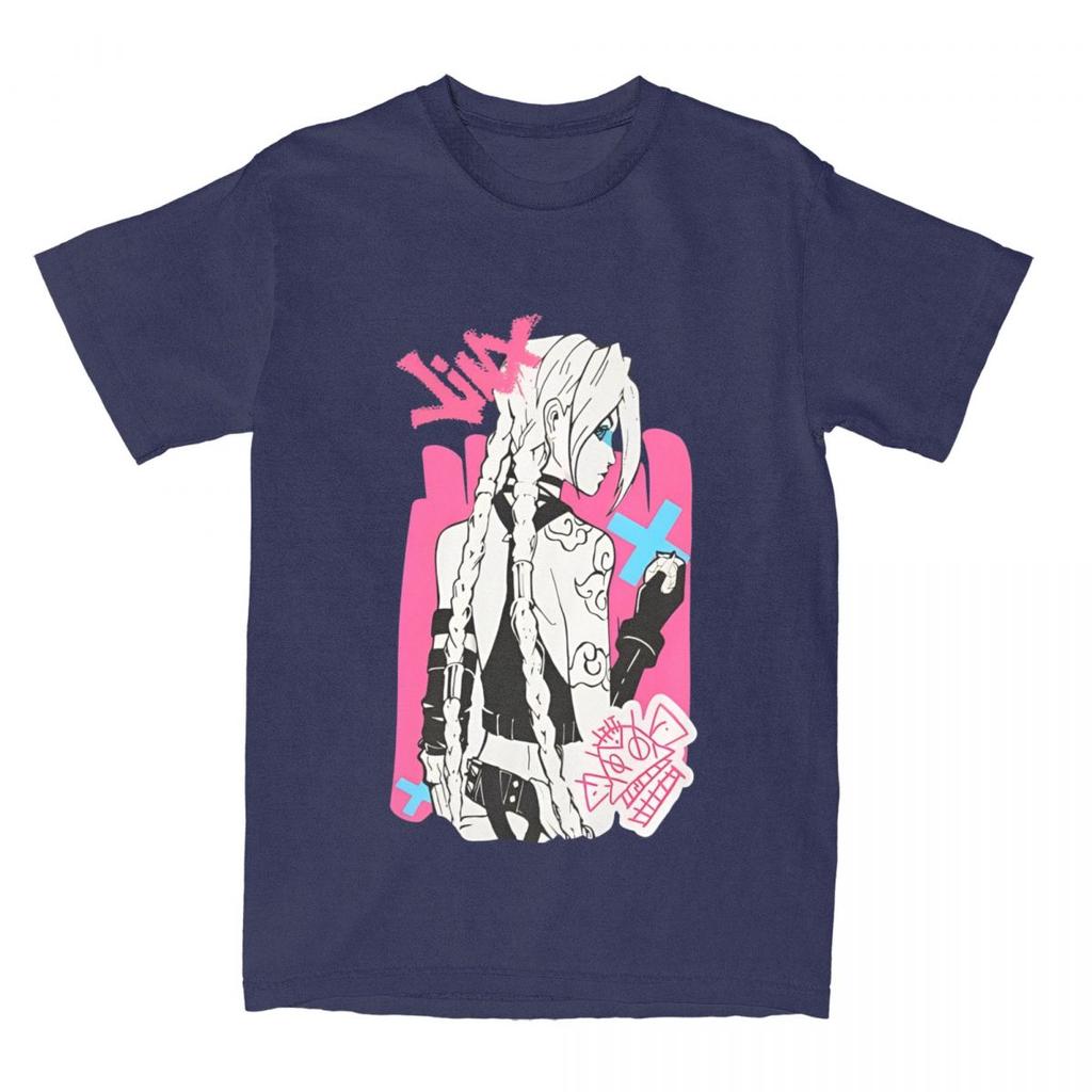 Jinx's Rebellious Twisted World Arcane Anime T-Shirt Trending T Shirts Short Sleeve Tops Summer Cotton Plus Size Clothes