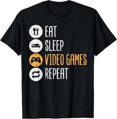 Eat Sleep Video Games Repeat Gaming Gamer Men Boys T-Shirt
