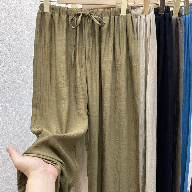 

Однотонные прямые спортивные штаны на кулиске Женские тонкие брюки с широкими штанинами из ледяного шелка Брюки с высокой талией из мягкого хлопка Повседневная винтажная уличная одежда Спортивные длинные брюки Y2k 3XL дубильная кора