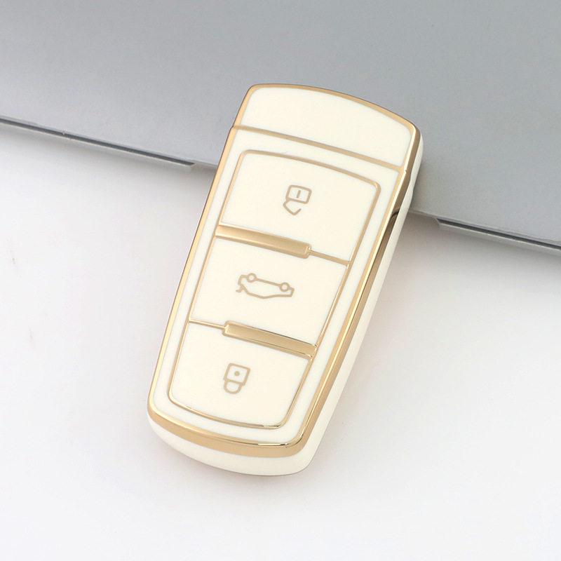 Volkswagen Magotan B7CC Key Case - Gold Edge Design, Protective Shell