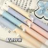 Kawai Stationery Ins Style High Looking Meow Cheese Rotating Gel Pen for Students To Study for Exams Quick Drying 0.5CS Black