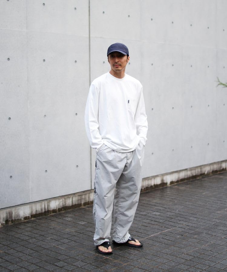 Snow Peak SP Logo Pocket L/S T-Shirt EC-TS-25AU014, Cut and Sew, Long Sleeve T-Shirt, Men's and Women's, Off White, Size M