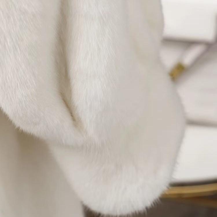 Women Faux Fur Coat Solid Hooded Long Fur Coat Fluffy Luxury Loose Casual Outerwear Winter