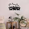 Cute Nursery Wall Decor Metal Black Cat Art, Cartoon Kitten Silhouette Decoration, Decorative Creative Lover Gifts Sculpture for Lovers, Minimalist