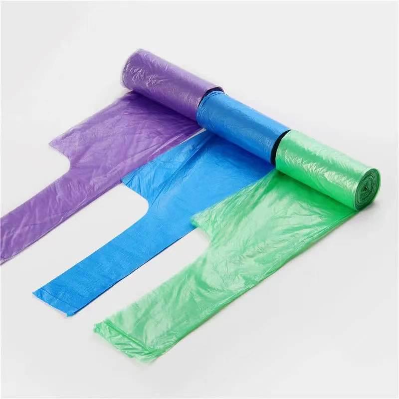 Extra Thick Black Handheld Trash Bags - Point-Break Style, Disposable Vest Design