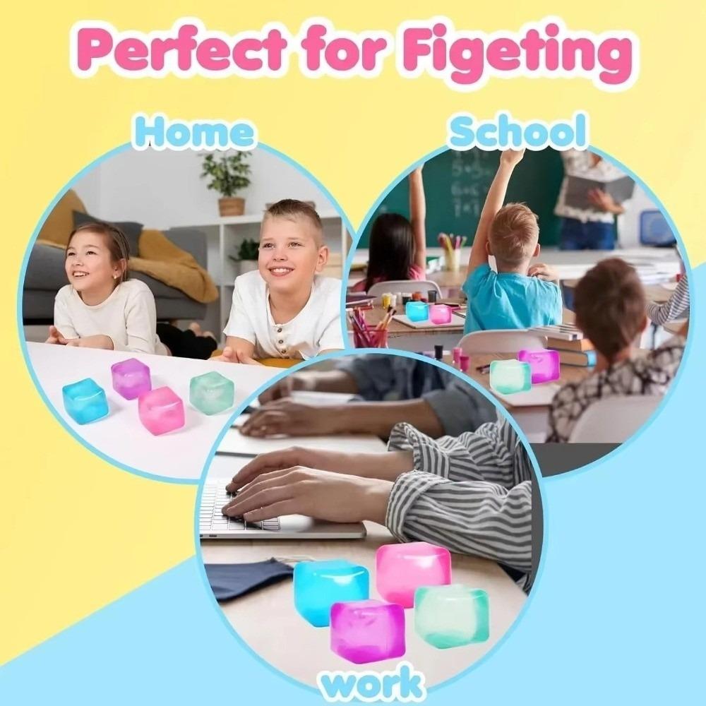 Non-Toxic Ice Cube Fidget Toy Washable Squeeze Cube Toy Gift Ice Cube Sensory Toy Classroom