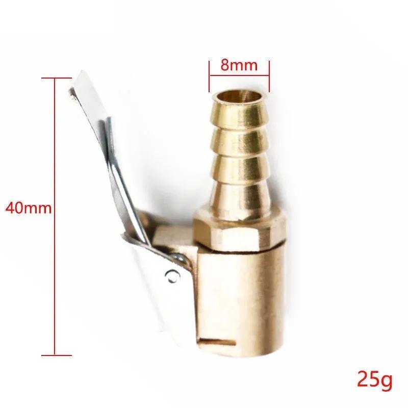 Car Auto Brass 6mm/8mm Tyre Wheel Tire Air Chuck Inflator Pump Valve Clip Clamp Connector Adapter Accessories For Compressor Tire Chucks 1
