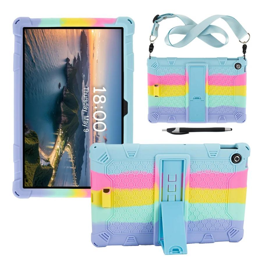 Kids Silicone Case For Lenovo Tab 10.1 2025 TB311XU K10C TB311FU 10.1" Anti-drop Stand Case With Shoulder Strap Tablet Cover