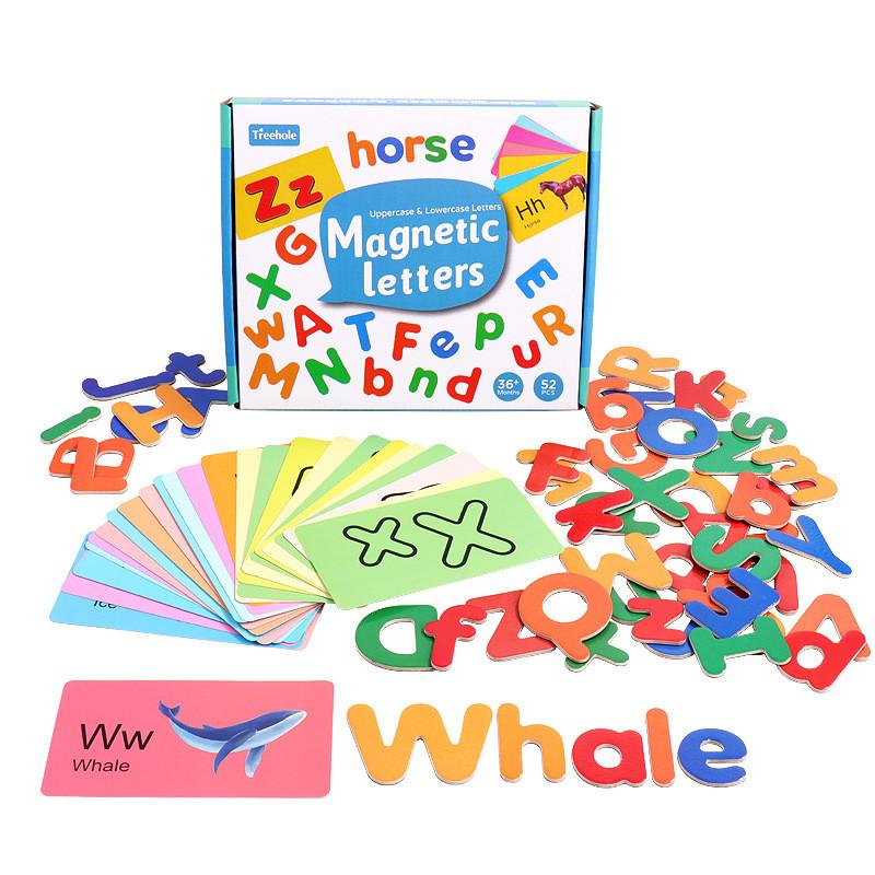 Wooden Magnetic Alphabet Puzzle Cards For Kids Educational Learning Toy