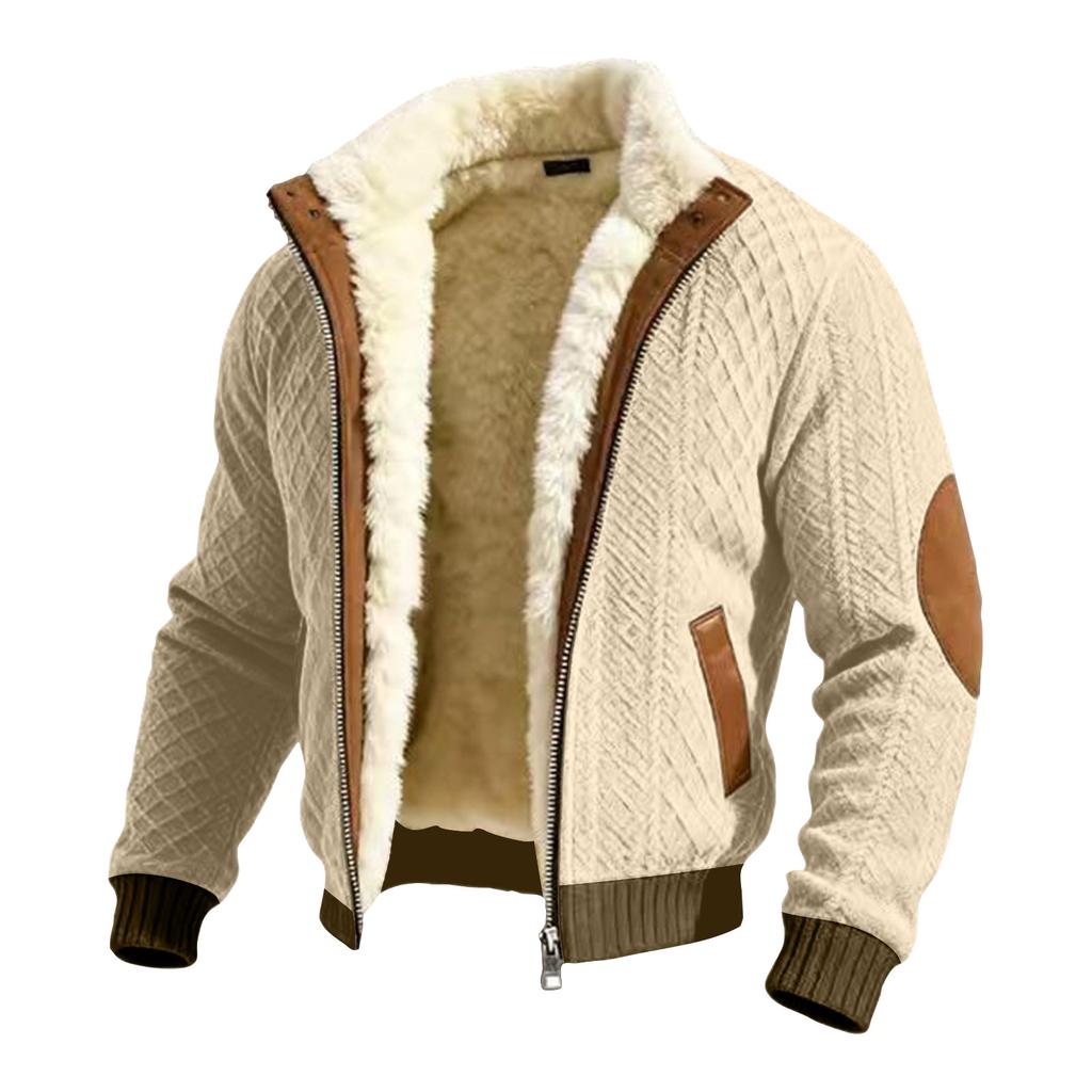 Men's Retro Printed Lined Hooded Jacket for Winter Outdoor Activities