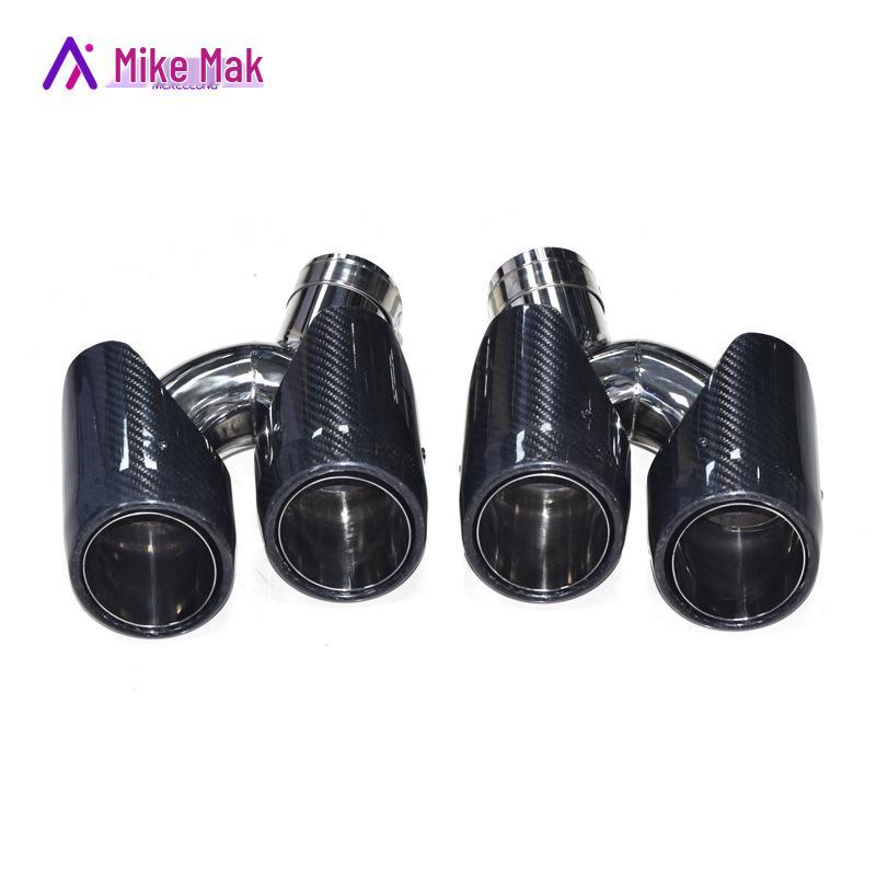 Porsche Macan 2014-21 Carbon Fiber Sporty Tailpipe Tips with Four Outlets for Cayenne