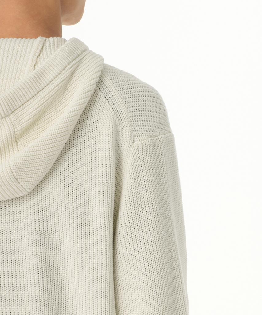 MUSINSA STANDARD Ribbed Knit Hooded Zip-Up [Cream]