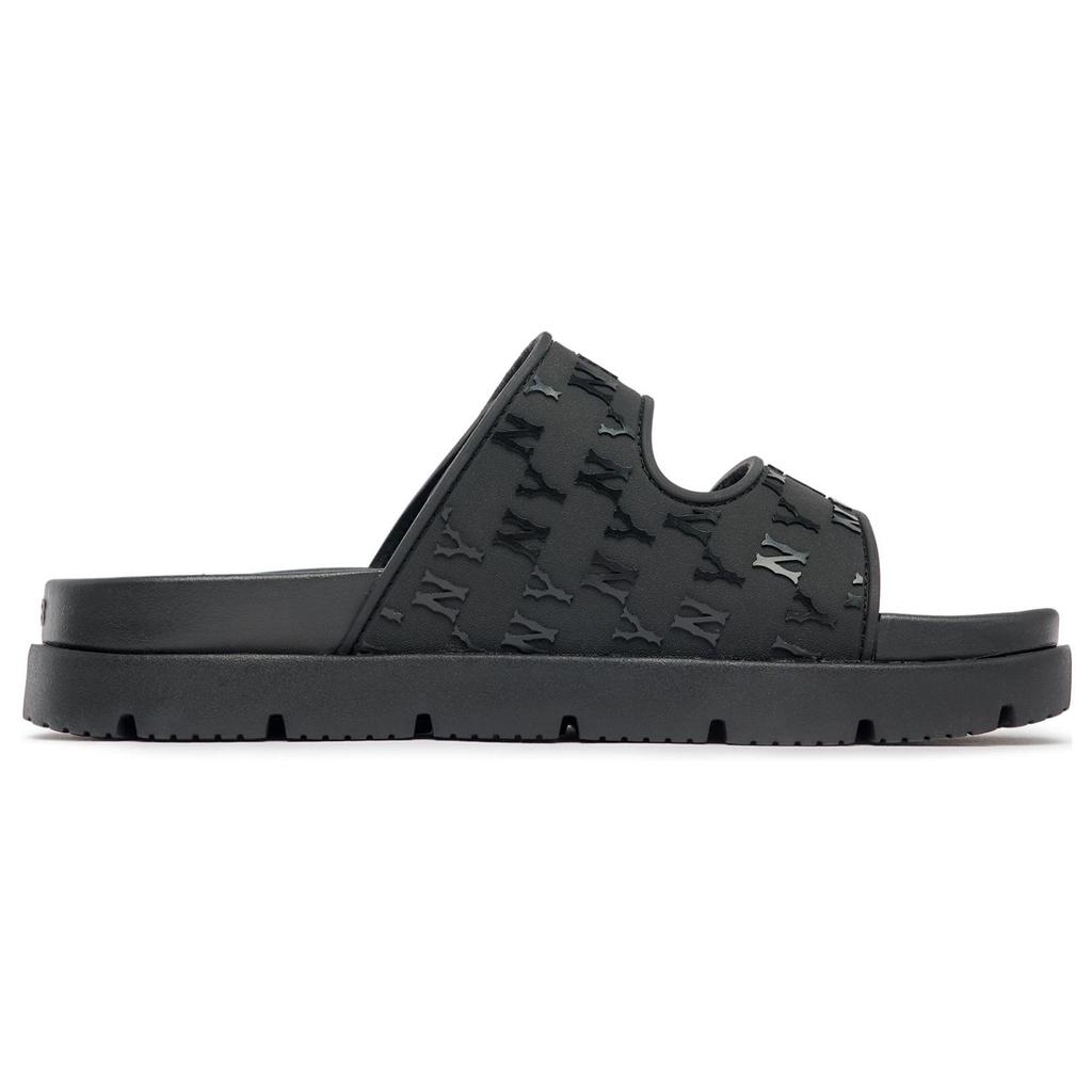 MLB Slipper Chunky Bouncer Non-Slip Durable Slide Sandals Unisex Footwear Black 3ALPCBT33-50BKS