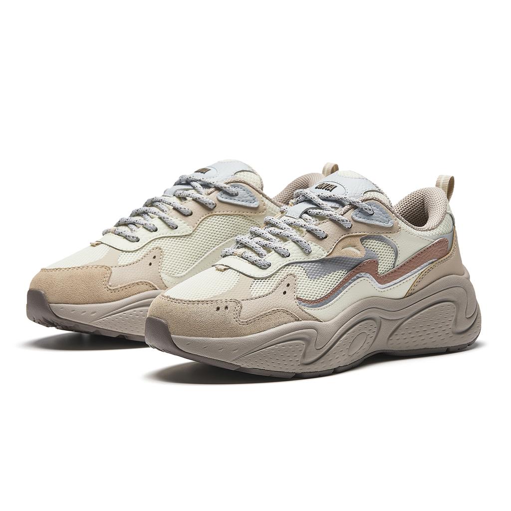 Anta Star Sports Casual Comfortable Non-Slip Wear-Resistant Breathable Low-Top Dad Shoes Women Sneaker Beige 922518806-4