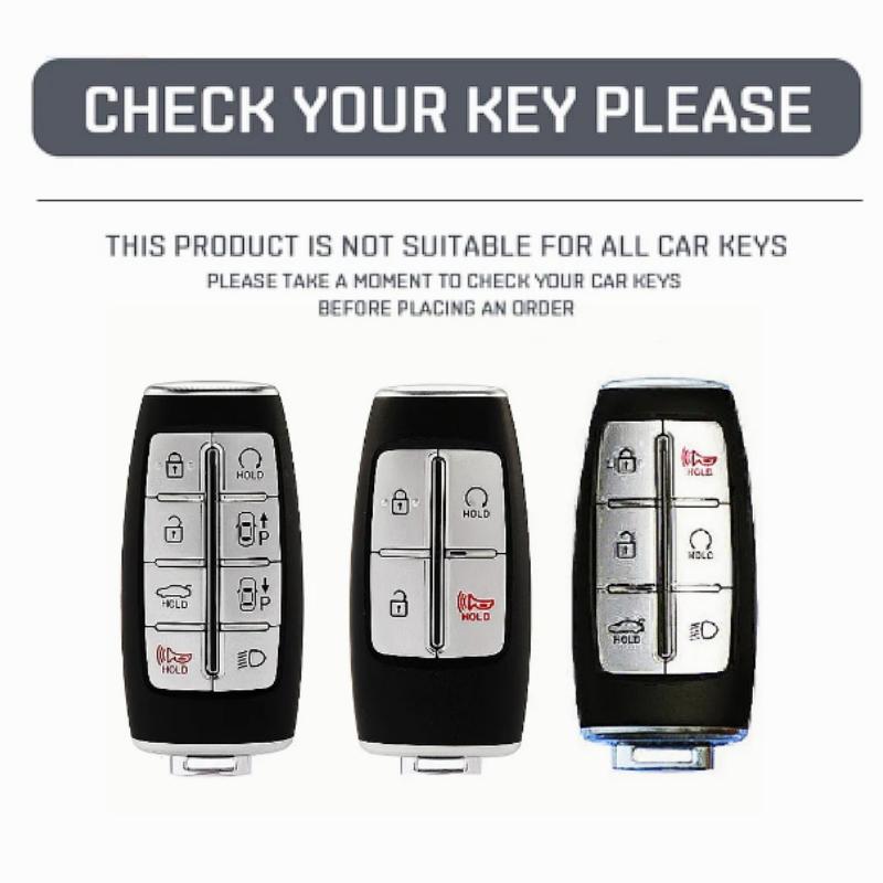 For Hyundai Genesis Crazy Horse Leather Car Key Cover Case G80 GV70 GV80 2019 2020 Remote Key Holder Car Accessories Keychain