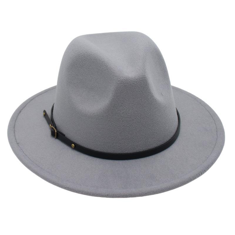 Amazon Simple Top Hat Suit British Jazz Hat Men'S And Women'S Felt Hat Foreign Gas Belt Buckle Tweed Hat Jackson