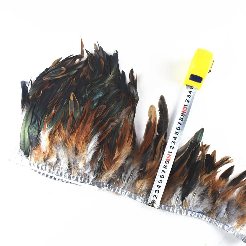 10Meters/Lot White Colored Rooster Feather Trim Ribbon Tape Skirt Fringe Pheasant Feathers For Crafts Diy Jewelry Clothes Plumas