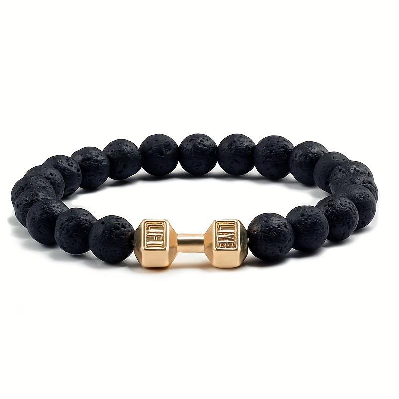 Hot Seller: Barbell & Volcanic Stone Bracelet