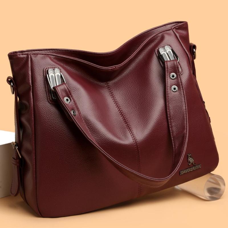 Elegant Vintage PU Leather Handbag for Women Large Capacity Shoulder Bag Top Handles & Detachable Shoulder Strap Simple Daily Bag Ladies Holiday Gifts