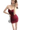 Dress female sexy temperament royal sister wind mesh splicing tube top skirt summer new slim fit solid color hip wrap skirt