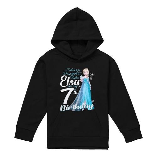 Frozen Childrens/Kids Bright Like Elsa Heather 7th Birthday Pullover Hoodie