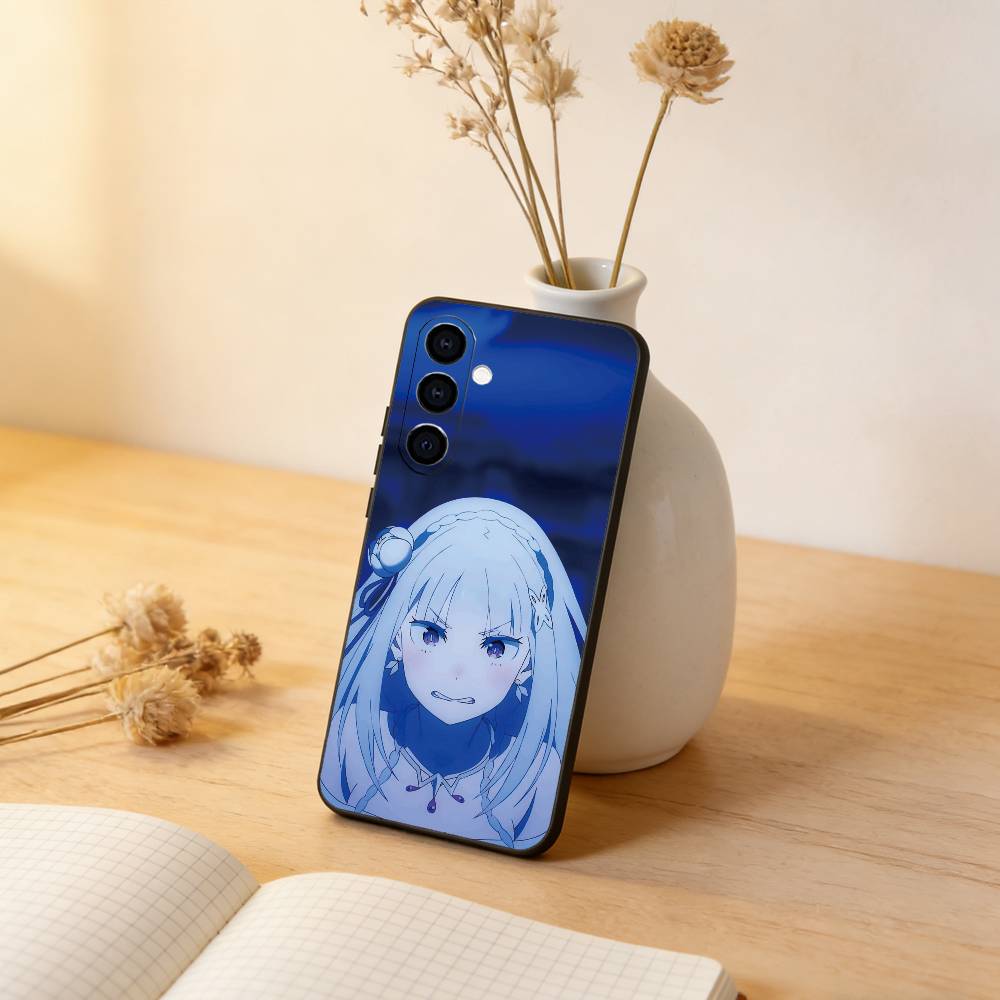 

ReZero Emilia Phone Case For Samsung Galaxy A73,A72,A71,A70,A53,A52,A51,Others Soft Black Cover Samsung a70