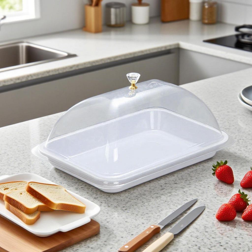 Cake Stand with Dome Plate Cupcake Server Dessert Serving Tray Dish Lid for Holiday