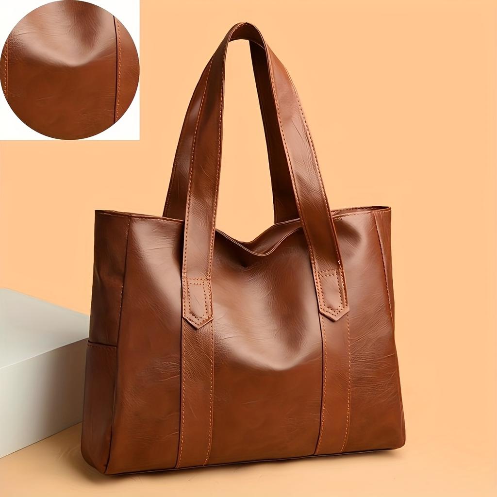 Women'S Large Tote Bag - New Trendy Korean Style - Versatile - Simple Large Capacity Tote Bag Single Shoulder Handbag Soft Women'S Bag