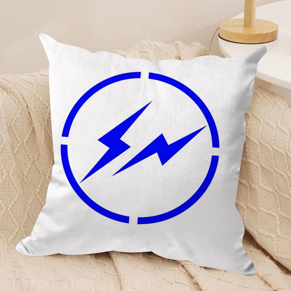 Lightning F-Fragment Cushion Cover Soft Plush Fabric Double-Sided Printed Sofa Cushion Cover for All Seasons Home Decor Gift