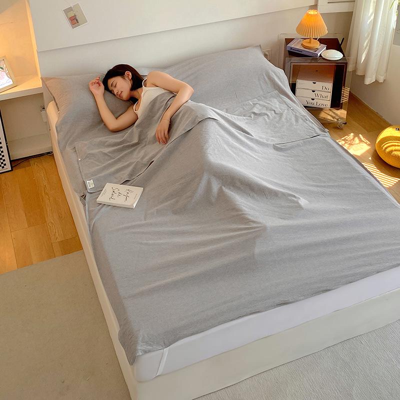 100% Cotton Dirt-Proof Duvet Cover & Sleeping Bag for Home or Travel, Available in Single/Double Size