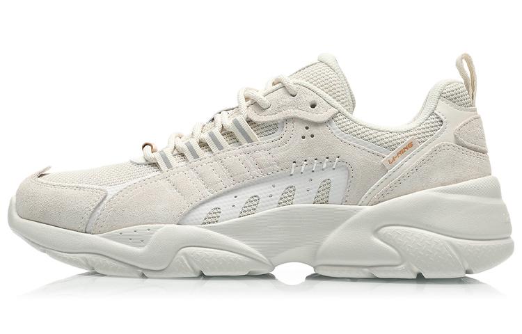 Li Ning Moonchaser Амортизирующие Нескользящие Износостойкие Низкие Повседневные Кроссовки Мужские Жемчужно-Белый AGLQ235-1 41.5