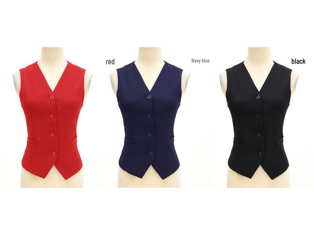 Dunkelblauer Damen Ärmelloser Professioneller Büro-Weste