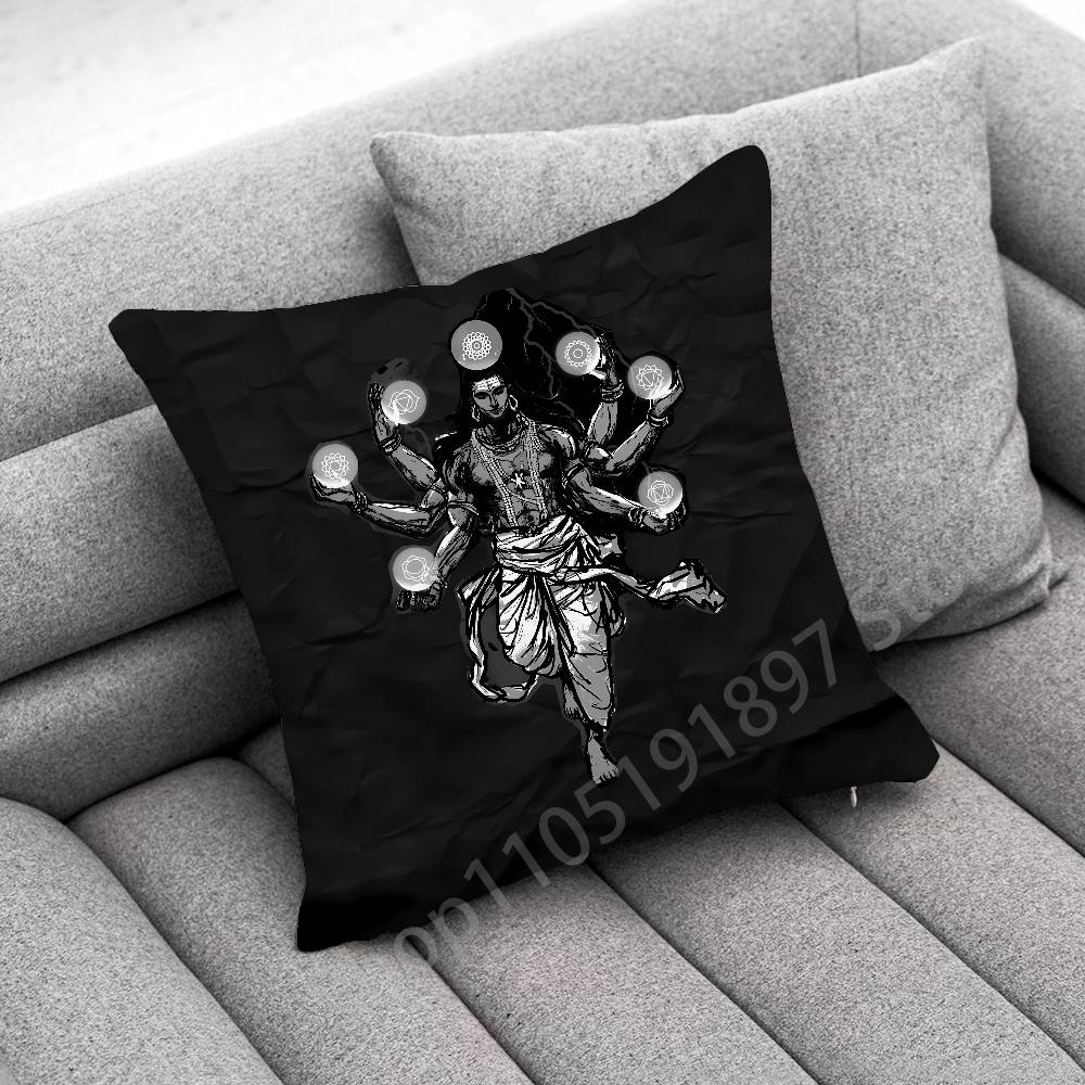 India Lord Shiva Brahma Vishnu Throw Pillow Case For 55x55cm 40x40cm 45x45cm 50x50cm 30x30cm Square Office Pillowship Cover 30cmx30cm