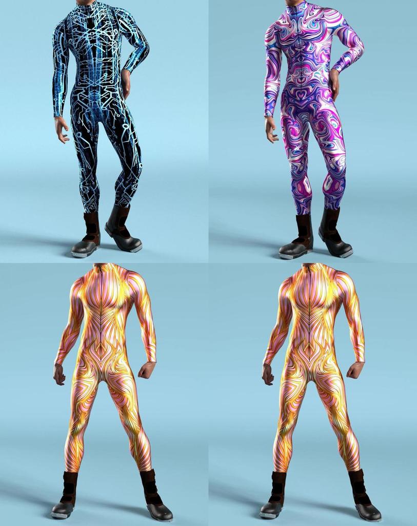 Halloween Tight Fit 3d Mechanical Print Adult Cosplay Jumpsuit For Role Play