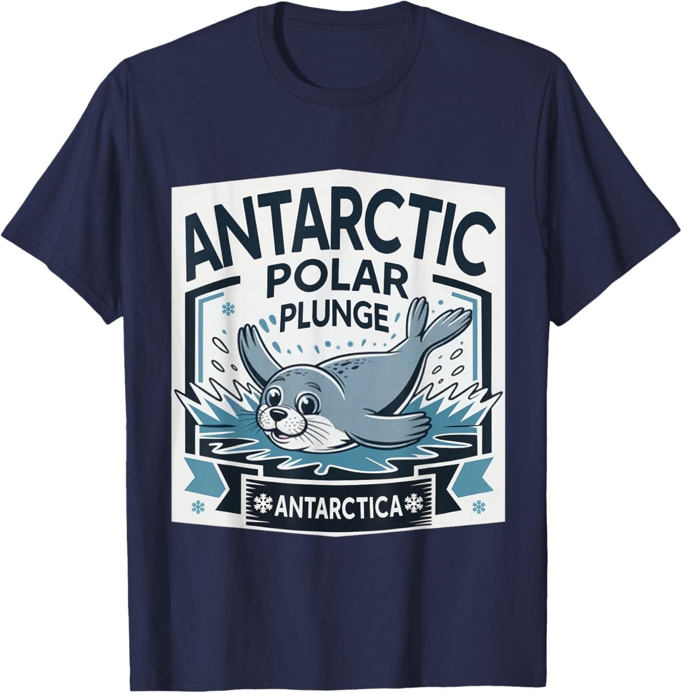Polar Plunge Ice Jump Funny Antarctica Polar Plunge T-Shirt S разноцветный