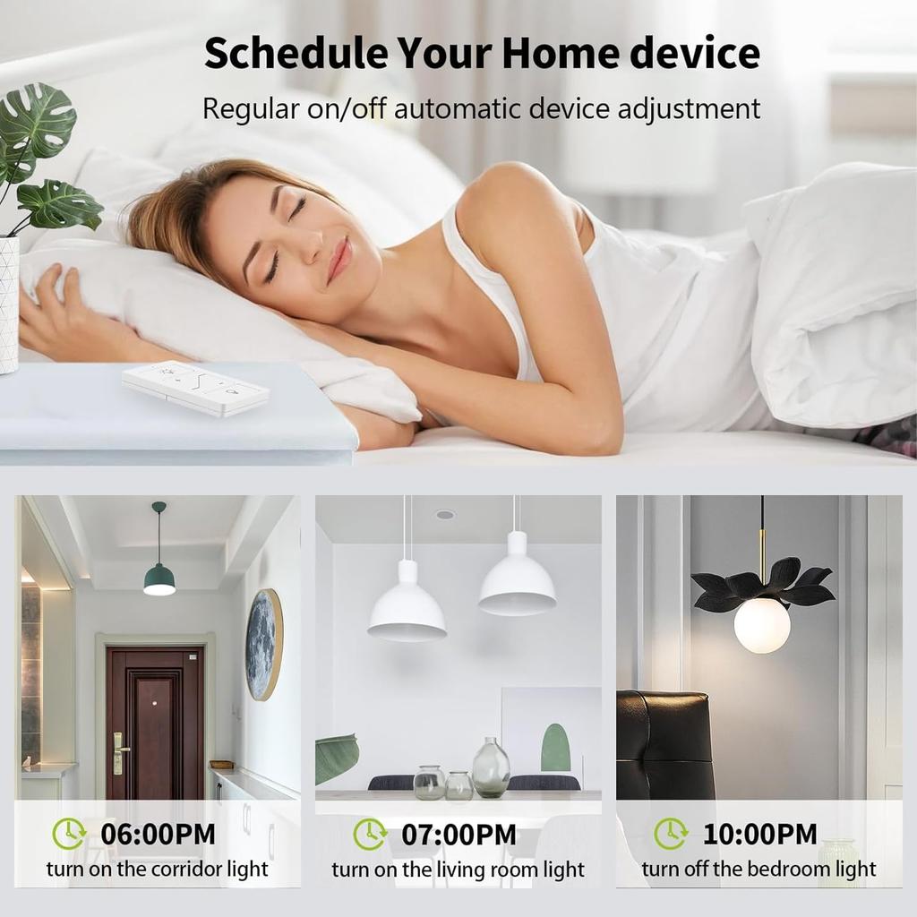 Hummptom Dimmer Switch with Remote Control, Dimmer Light Switch, Single Pole Smart Switch Light Switch Support 2.4G&5G Compatible with Alexa