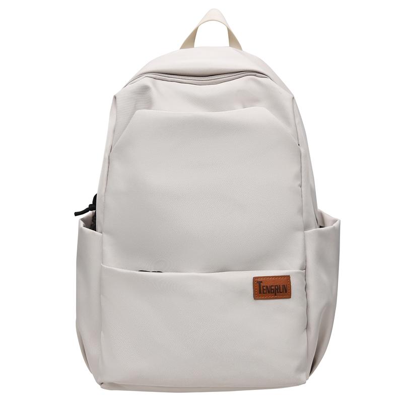 Women Solid Color Backpack Men's Backpack Lightweight Travel Computer Bag Student Schoolbag