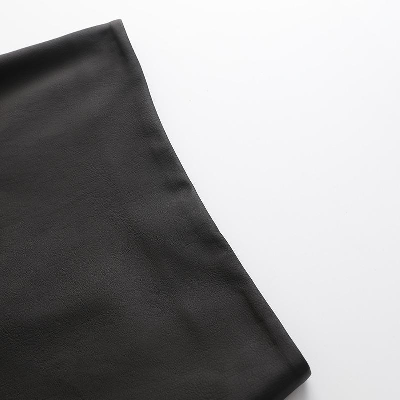 Autumn 2025 Elegant Brown PU Leather Slit Skirt for Women