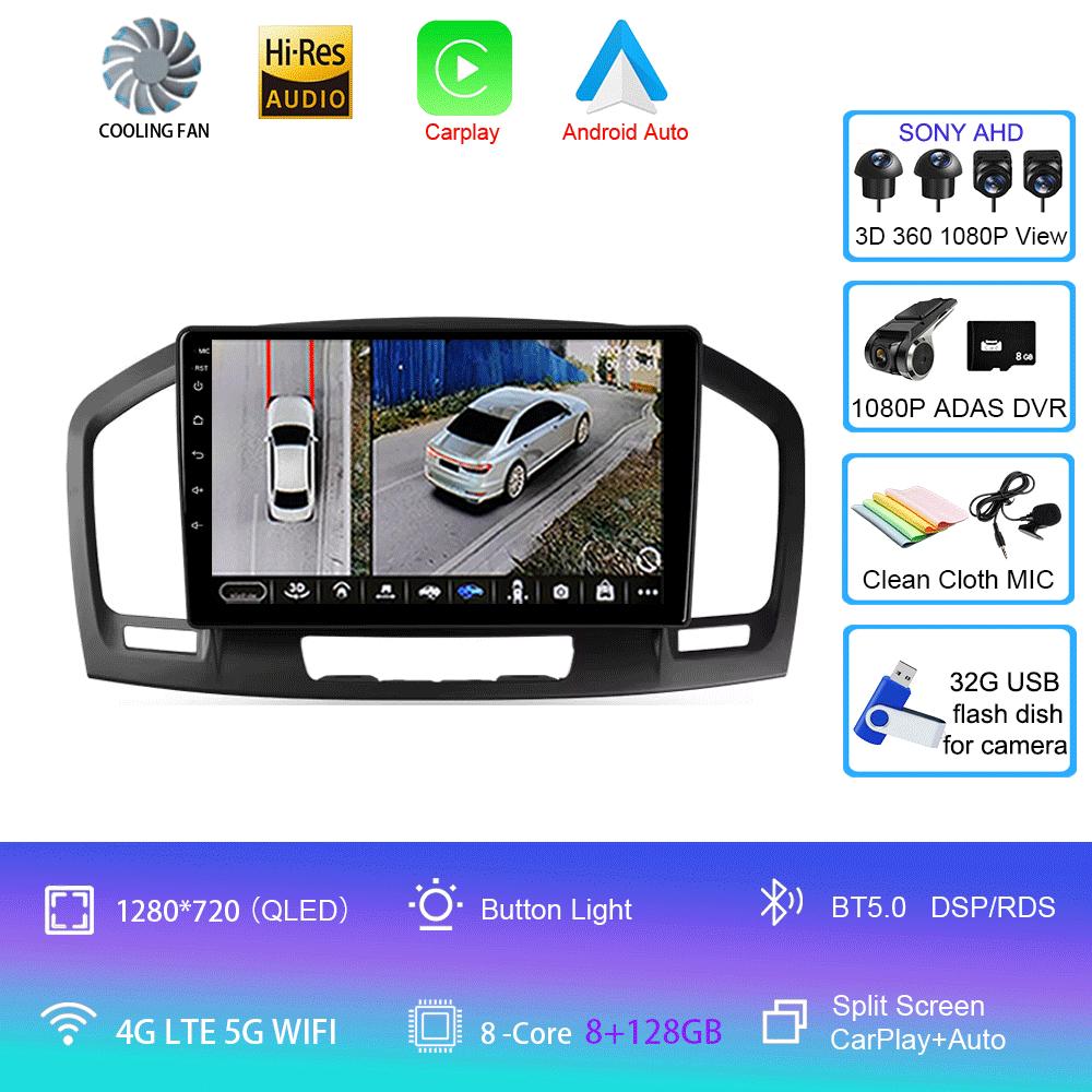Car Radio Android 14 Carplay WIFI+4G For Buick Regal Opel Insignia 2009 2010 2011 2012 2013 Multimidia Player GPS Navi Stereo BT