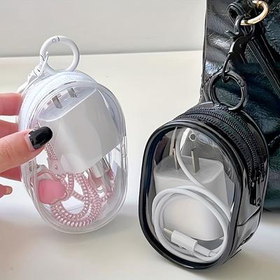 1 Data Cable, Charger, Charging and Storage, Transparent Winding, Portable, Portable, Headphone Storage Case
