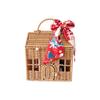 Valigia Scatola Decorativa in Rattan Cesto Intrecciato a Mano in Plastica a Forma di Casa con Manico Sacchetto per Confezionare Regali per Festival