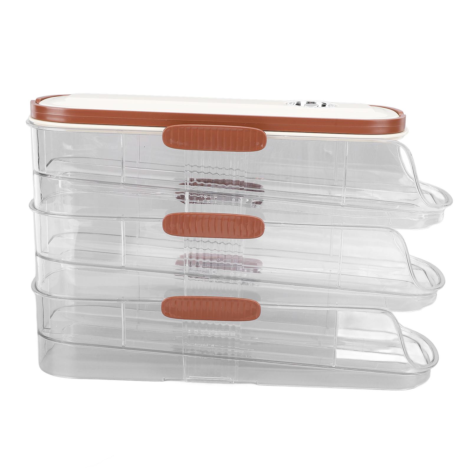 

3-слойный автоматический вращающийся ящик для хранения яиц, органайзер для яиц, контейнер для хранения яиц с крышкой для холодильника Single Row