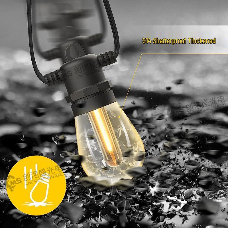 S14 High-Voltage Outdoor LED String Lights - Waterproof IP65 Wedding, Bar, & Camping Decoration