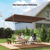 Einziehbare Pergola-Abdeckung, 2,55 x 2,5 m Ersatz-Markisenstoff für 3 x 3 m Gestell, Nur Dach, Braun