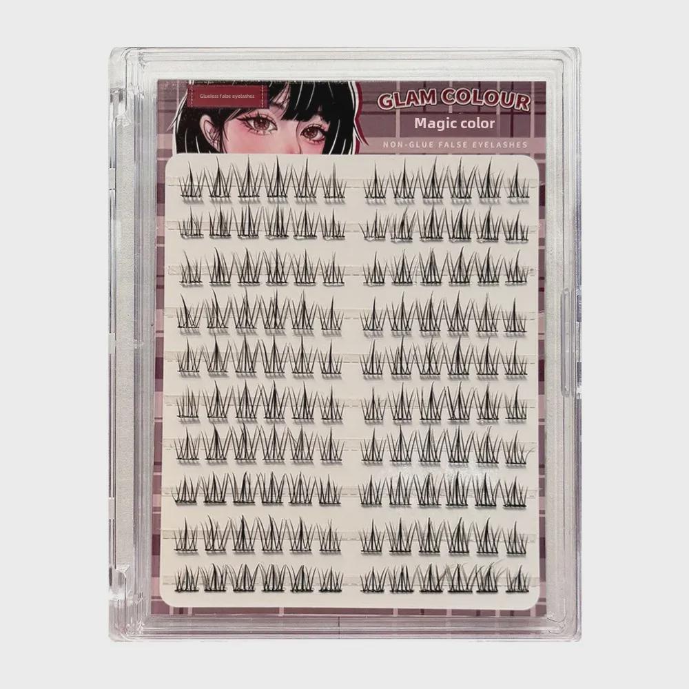 Magic Color No-Glue Self-Adhesive Sunflower False Eyelashes - Natural Cluster for Beginners