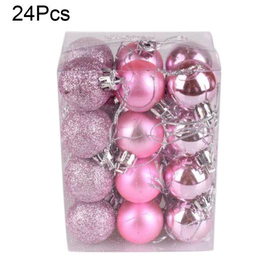24 stk 3 cm Plast Juletrekuler Pynt Hjemmefest Hengende Ornamenter