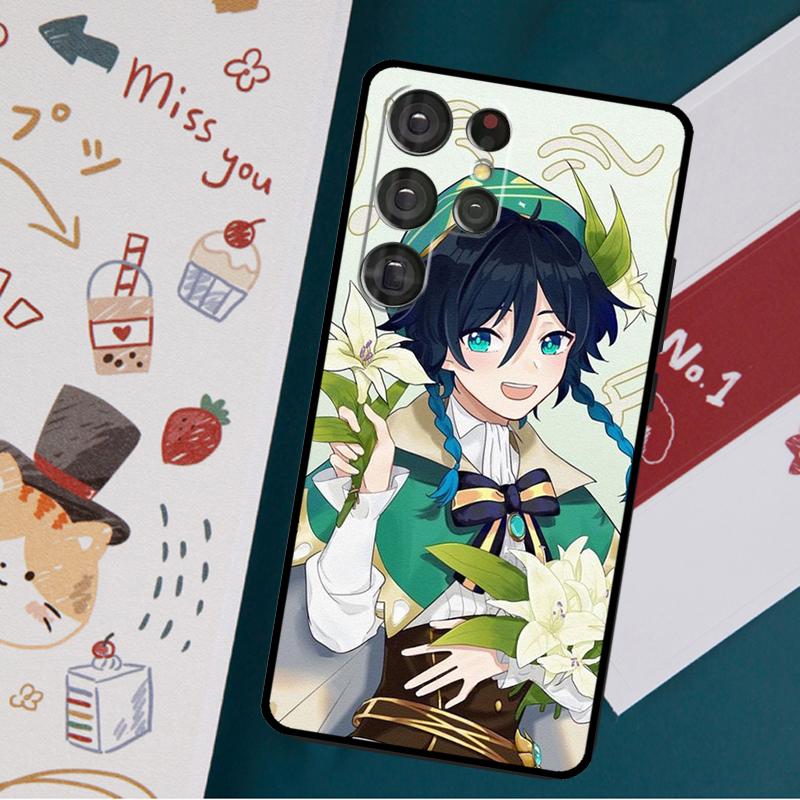 Husa de telefon Genshin Impact Venti pentru Samsung Galaxy S23 S21 S22 Ultra S8 S9 S10 Note 10 Plus S20 FE Cover